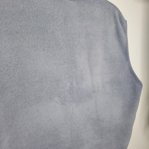 Patagonia Synchilla Men's Grey Vest with Zippered Pockets Large Navy Trim VTG - Picture 10 of 13